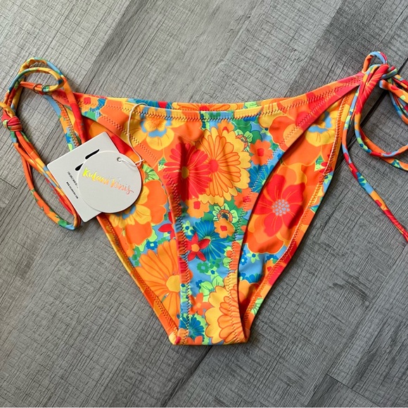 NEW KULANI’S KINIS Full coverage tie side bikini bottom Rumba Rose floral print - Picture 8 of 11